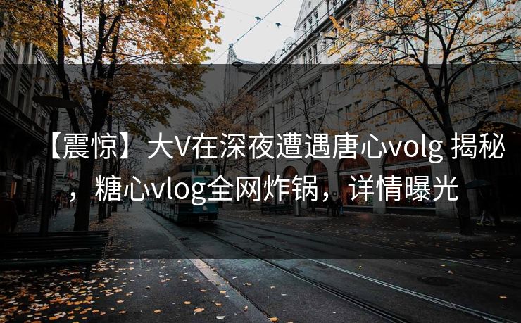 【震惊】大V在深夜遭遇唐心volg 揭秘，糖心vlog全网炸锅，详情曝光
